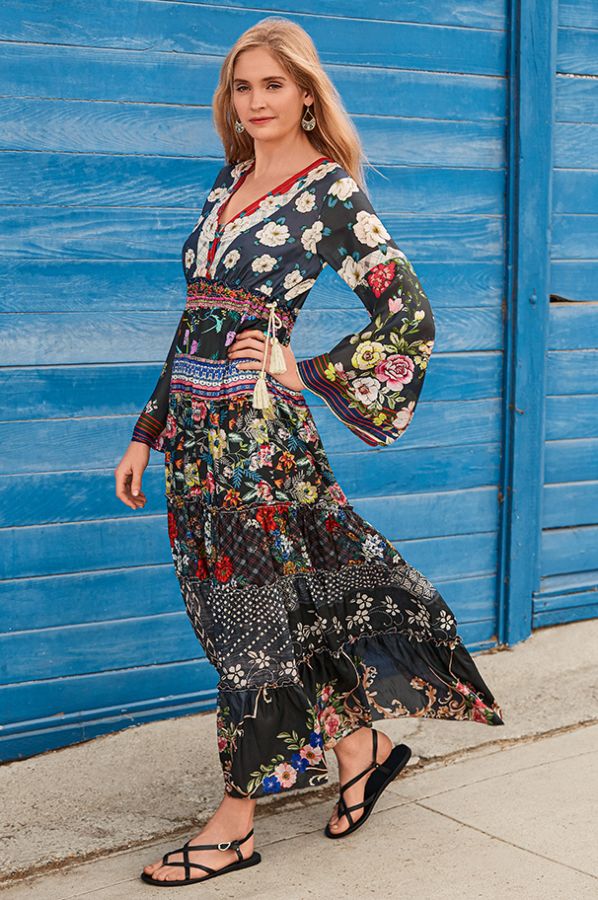 JOHNNY WAS DUNAS MAXI DRESS Boho Gypsy Belle