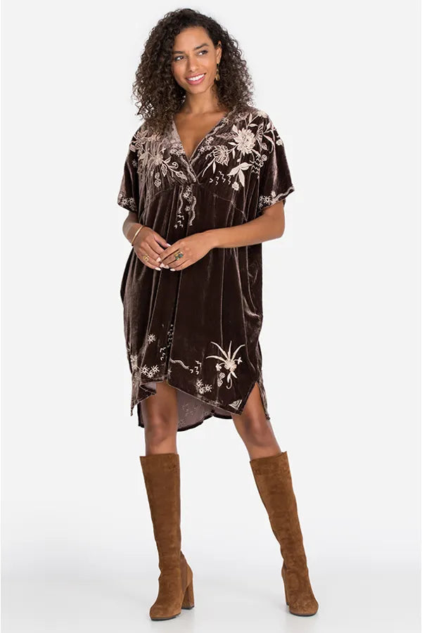 JOHNNY WAS VELVET DRESS Boho Gypsy Belle